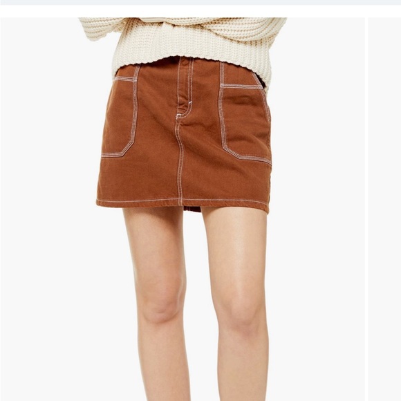 TopShop topstitch twill mini skirt - Picture 2 of 4